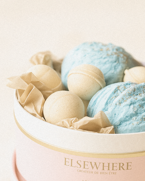Coffret cadeau “Rêve bleu céleste” – Truffes & billes de bain