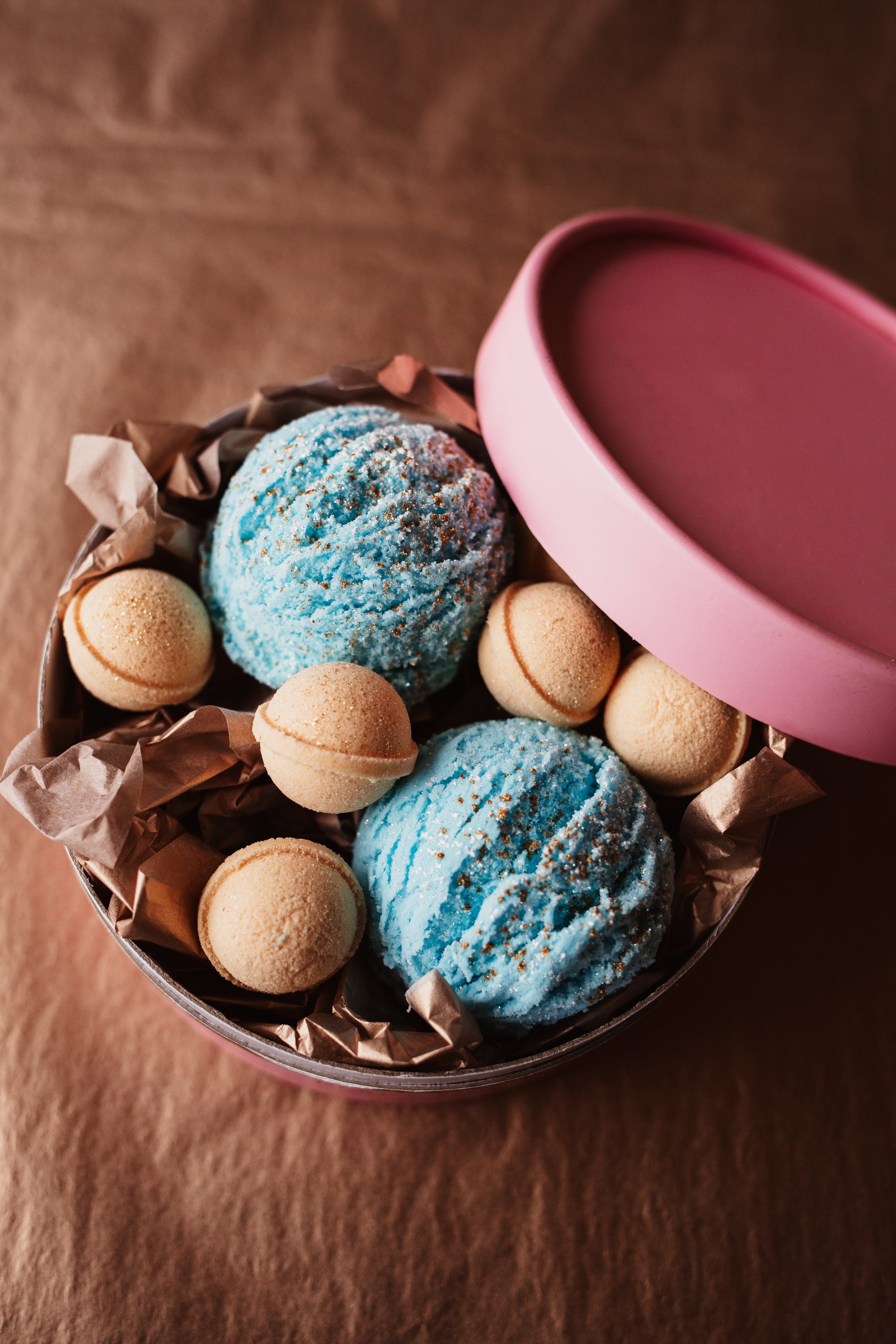 Coffret cadeau rond "Rêve Bleu Céleste"