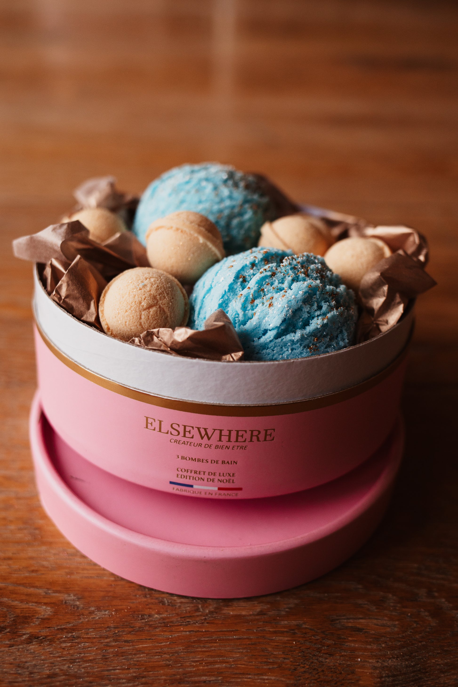 Coffret cadeau rond "Rêve Bleu Céleste"